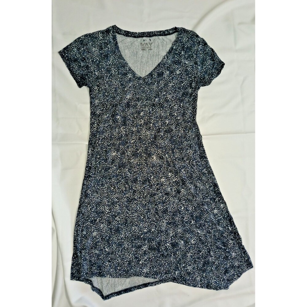 Marc New York Performance Womens Dress Medium Blue White Print Stretch M